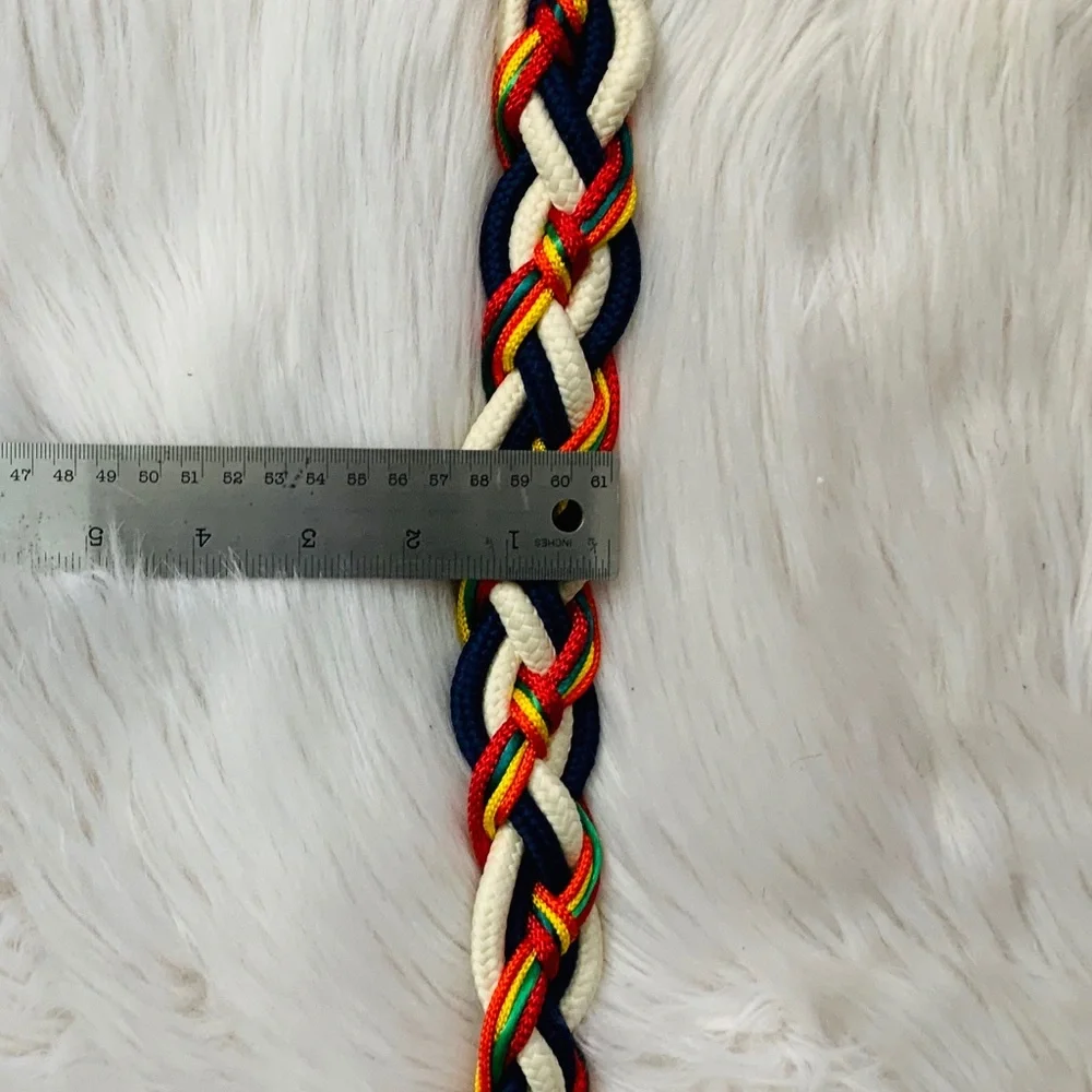 Rainbow Colors Braided Stretch Elastic Belt